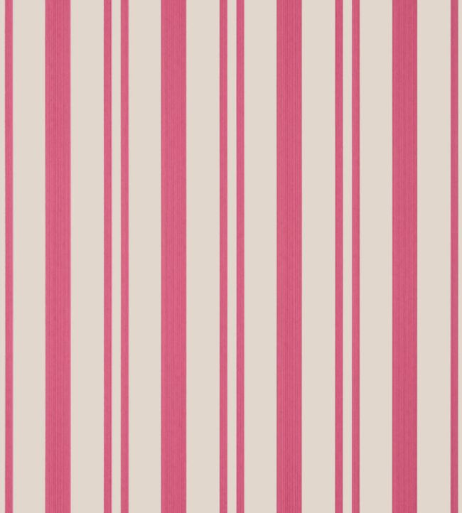 Maggie Stripe Wallpaper by Thibaut Raspberry