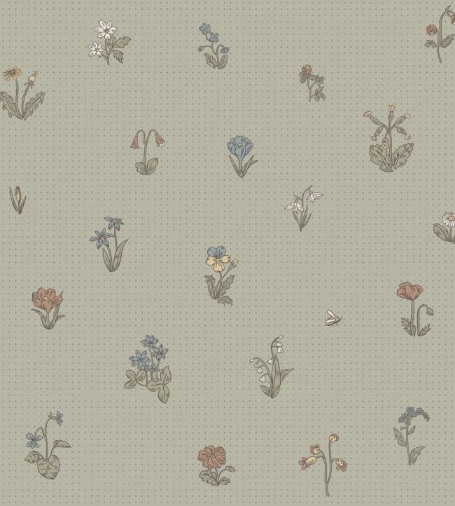 Maja Wallpaper by Sandberg Sage Green