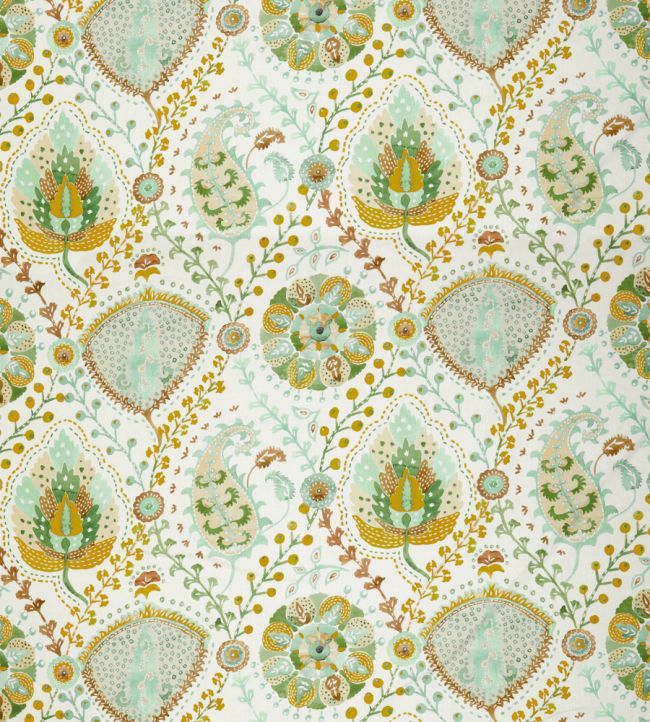 Majorelle Fabric by Nina Campbell Ochre
