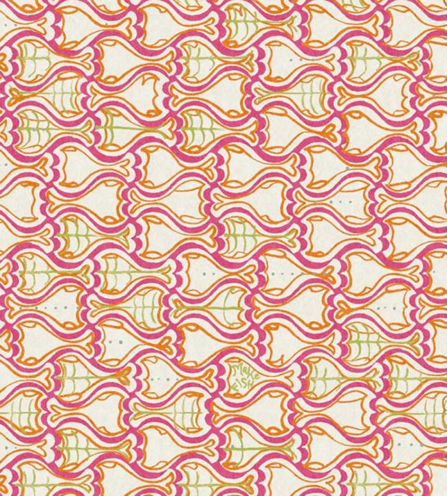 Make Fish Wallpaper by Christopher Farr Cloth Fushcia