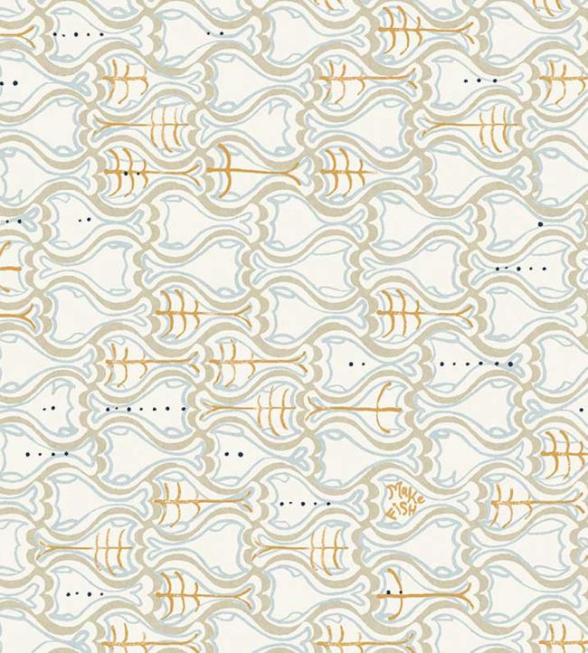 Make Fish Wallpaper by Christopher Farr Cloth Slate