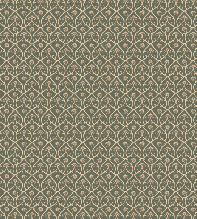 Mallow Trellis Wallpaper by Josephine Munsey Dark Green