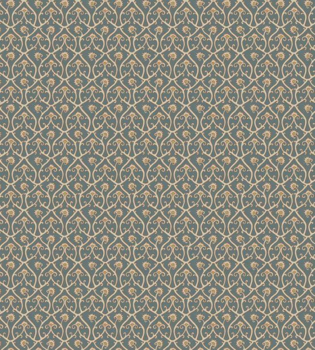 Mallow Trellis Wallpaper by Josephine Munsey Petrol