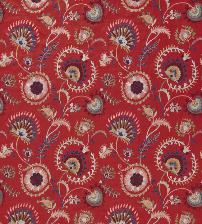 Mandana Fabric by Nina Campbell Red/Blue/Multi