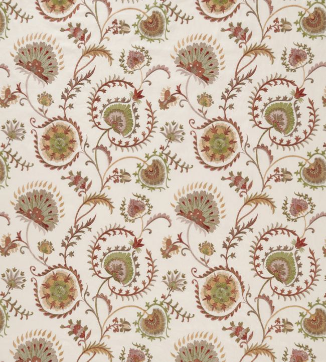 Mandana Fabric by Nina Campbell Sage/Russet/Ivory