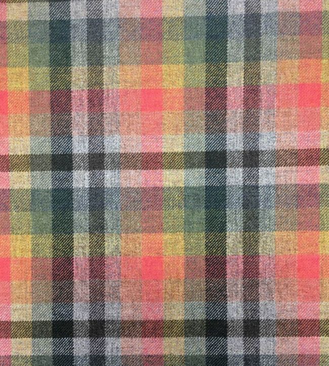 Mandarin Plaid Fabric by Ian Sanderson Flame
