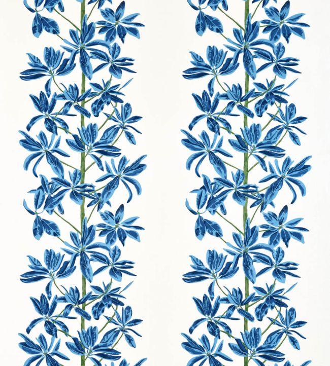 Mangrove Tree Fabric by Thibaut Blue and White