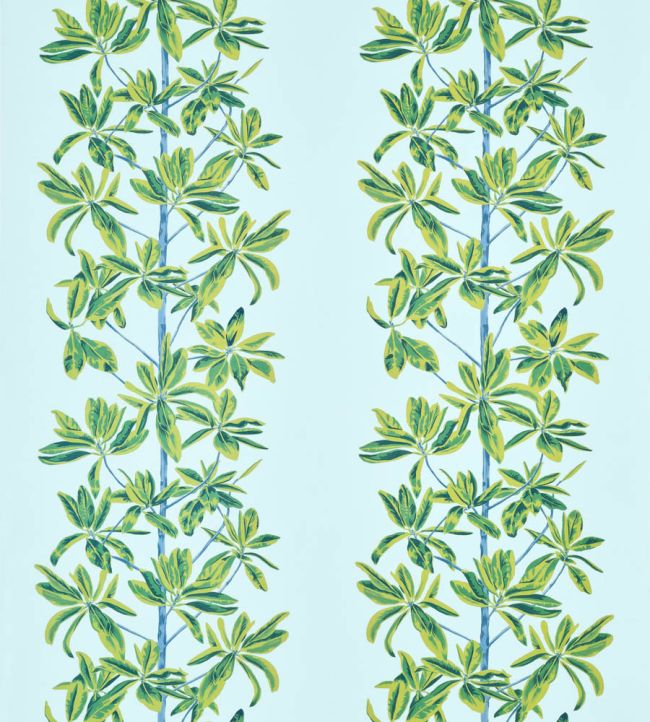 Mangrove Tree Fabric by Thibaut Turqoise