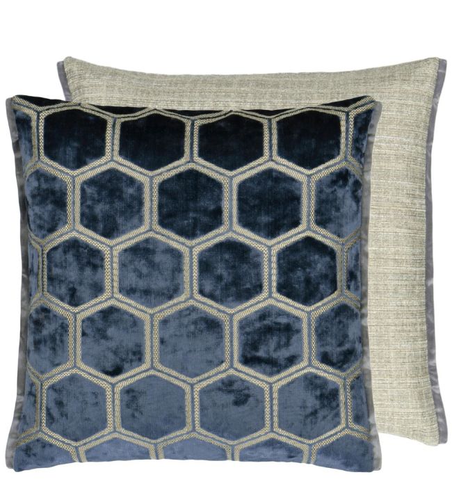 Manipur Cushion 43 x 43cm by Designers Guild Midnight