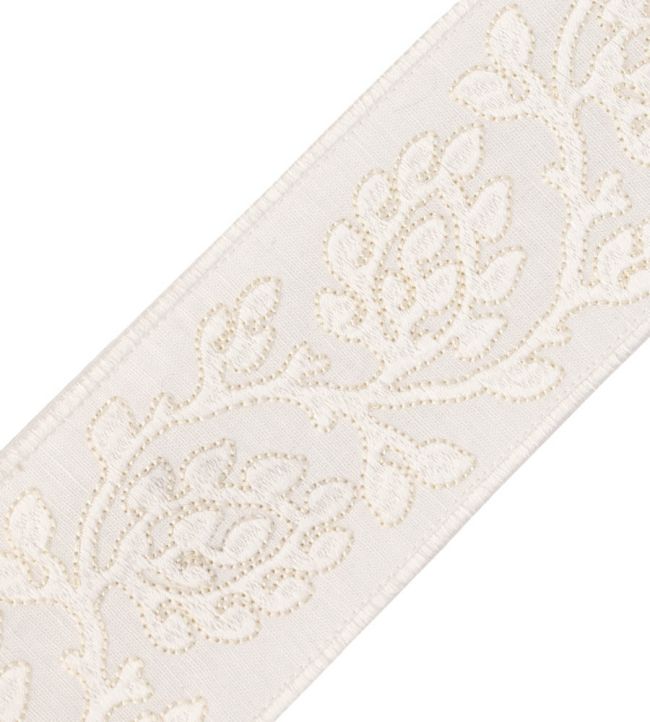 Mare Embroidered Border Trimming by Samuel & Sons White Sand
