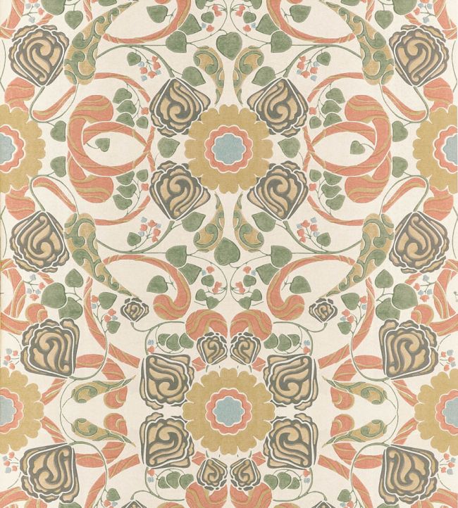 Margaux Wallpaper by Thibaut Apricot and Sage