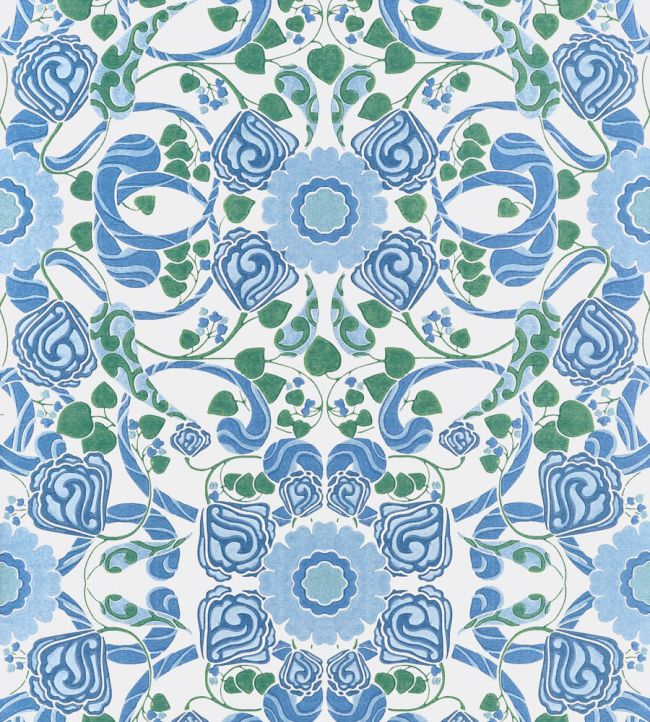 Margaux Wallpaper by Thibaut Blue and Green