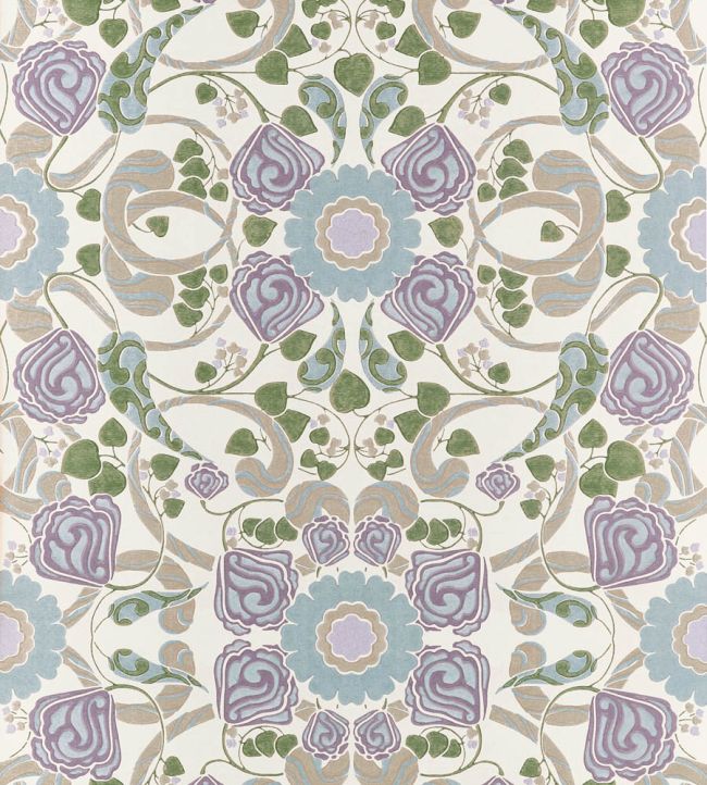 Margaux Wallpaper by Thibaut Lavender and Blue