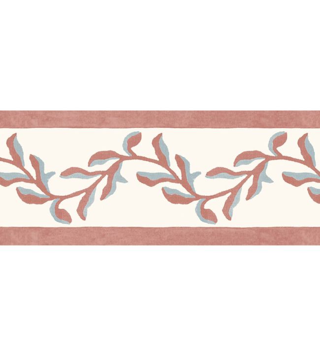 Mariana Floral Border Wallpaper by DADO Red and Blue