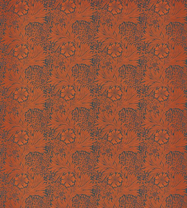 Marigold Fabric by Morris & Co Navy/Burnt Orange