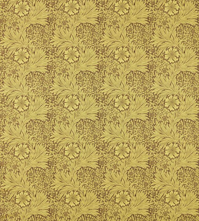 Marigold Fabric by Morris & Co Summer Yellow/Chocolate