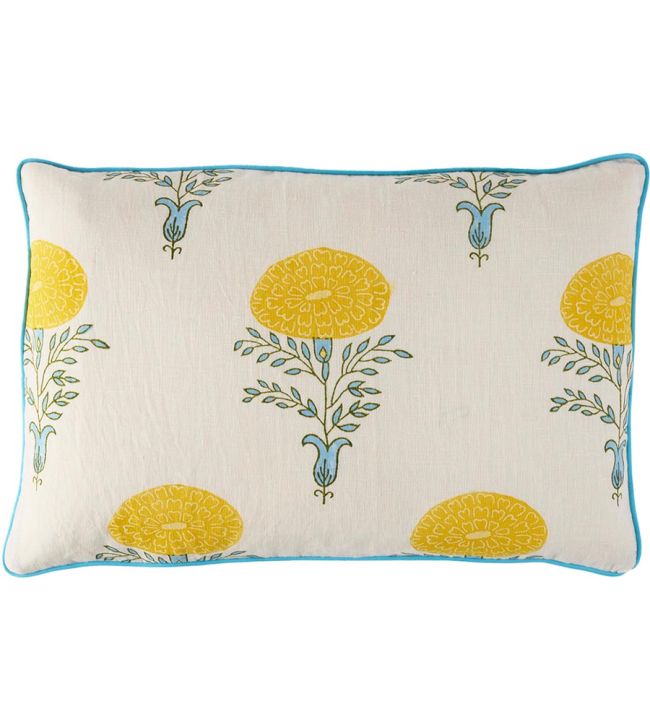 Marigold Wide Stripe Cushion 60 x 40cm by Molly Mahon Yellow