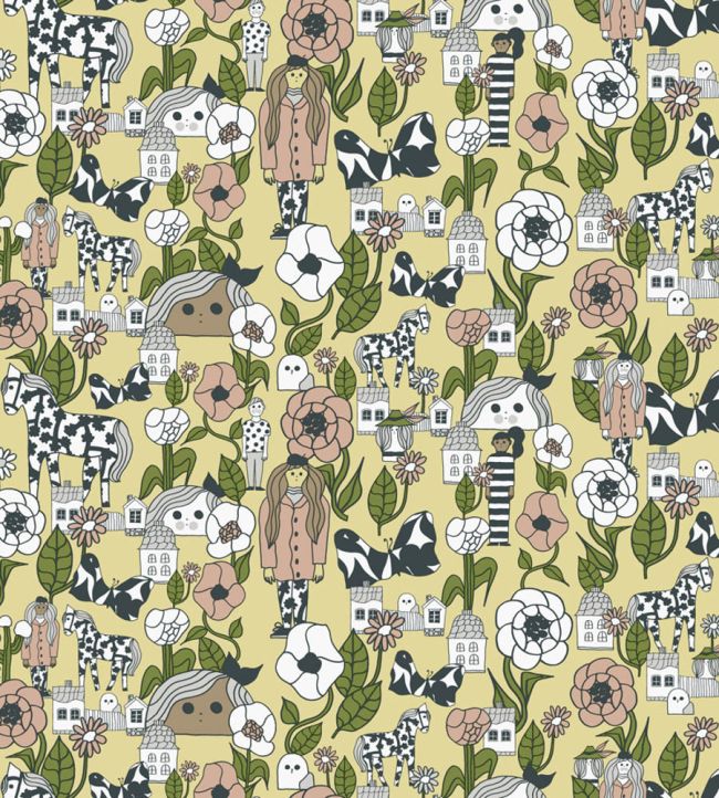 Marikyla Wallpaper by Marimekko Yellow
