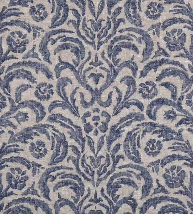 Marlborough Fabric by Fermoie Dark Blue