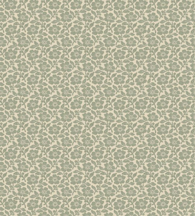 Martock Sprig Wallpaper by Mulberry Home Aqua