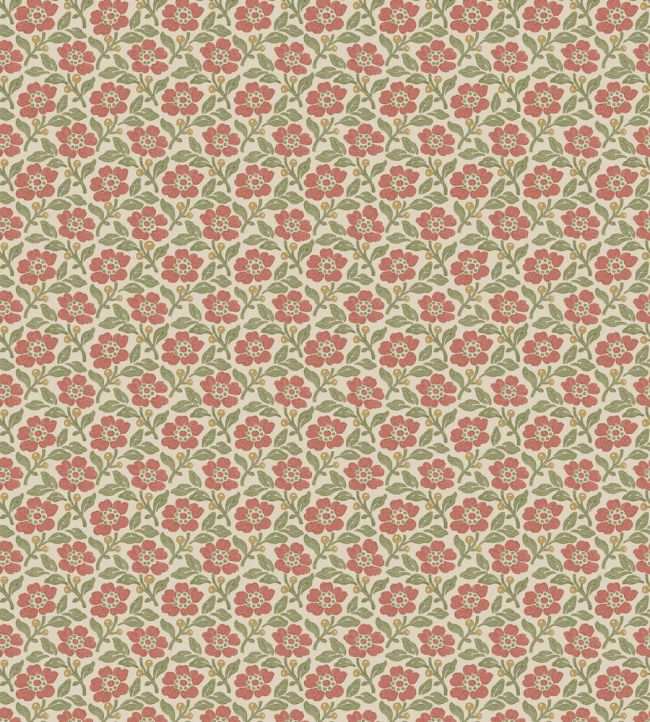 Martock Sprig Wallpaper by Mulberry Home Red/Green