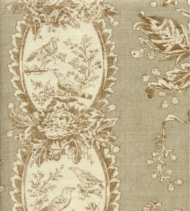 Les Oiseaux Fabric by Marvic Taupe