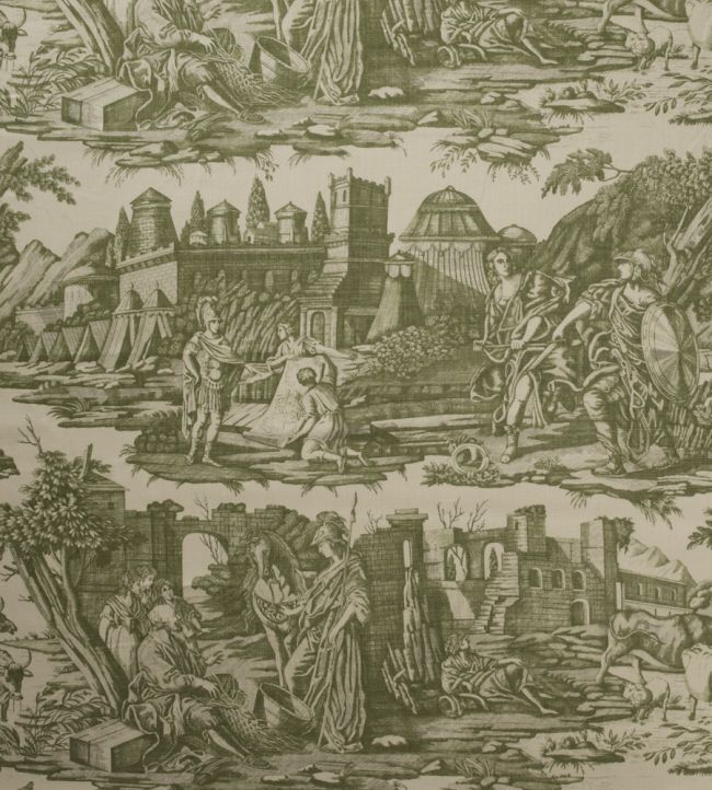 Toile Alexander The Great Fabric by Marvic Olive