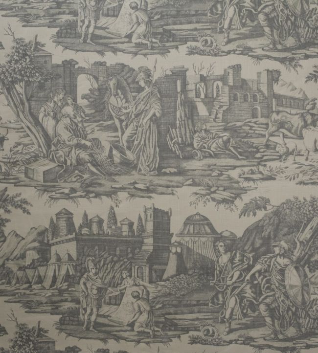 Toile Alexander The Great Fabric by Marvic Grey