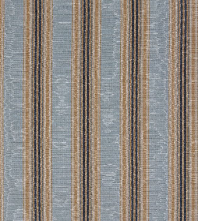 Misa Moire Stripe Fabric by Marvic Turquoise