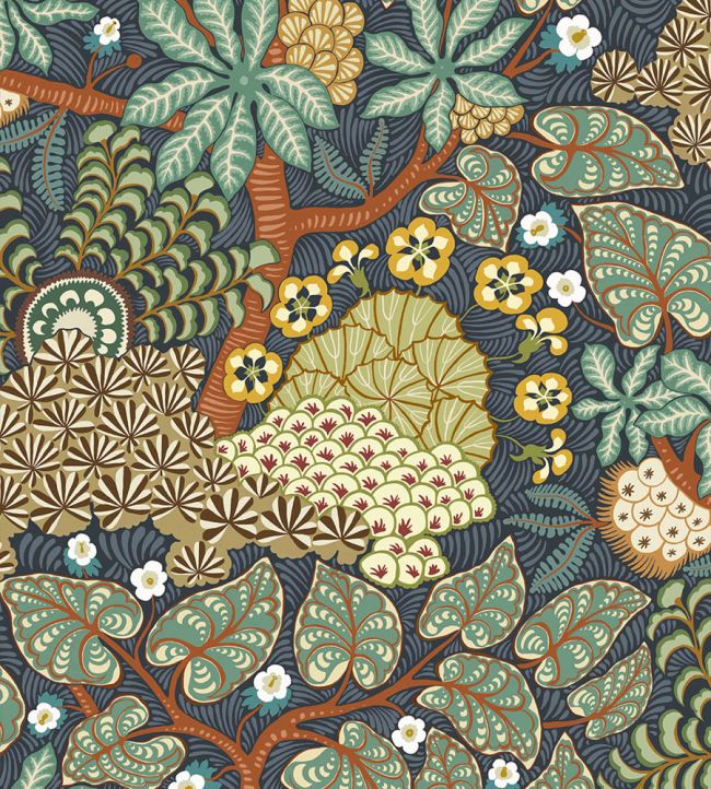 Masako Wallpaper by Josephine Munsey Navy