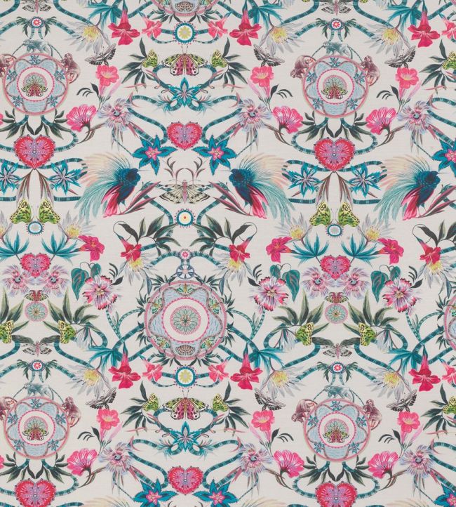 Menagerie Fabric by Matthew Williamson Cerise/Teal