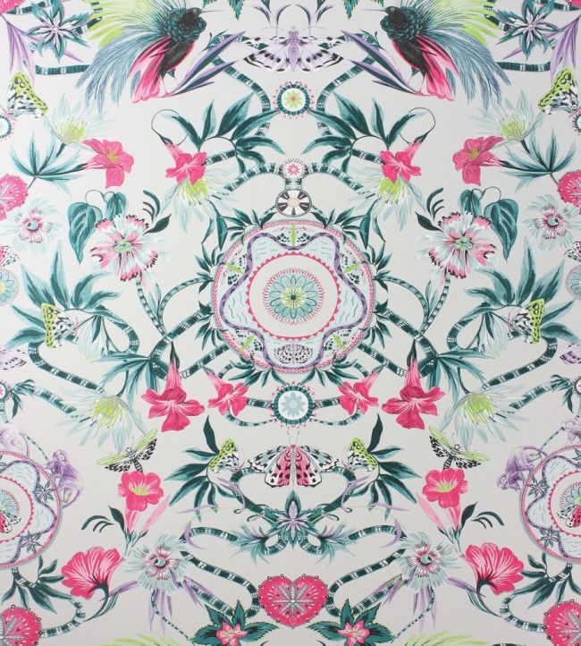 Menagerie Wallpaper by Matthew Williamson Cerise/Teal