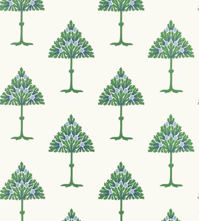 May Tree Wallpaper by Thibaut Blue and Green