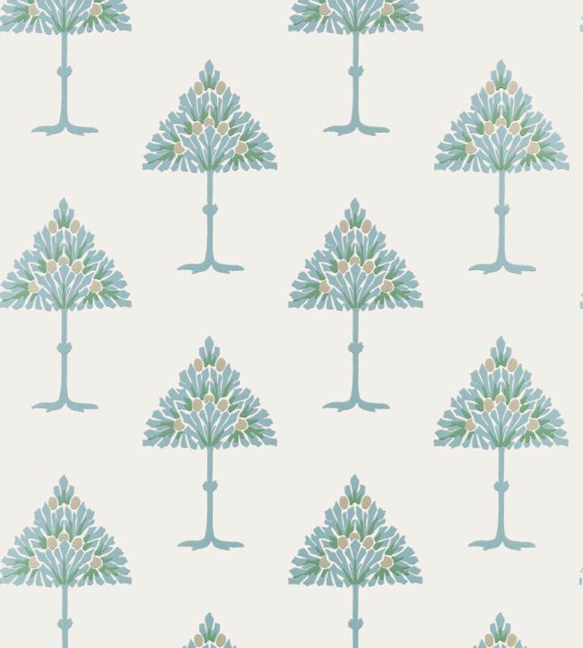 May Tree Wallpaper by Thibaut Spa Blue