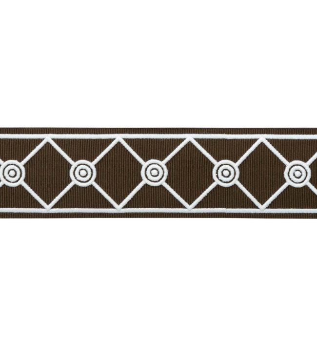 MDS Embroidered Lattice Borber Trimming by Samuel & Sons Chocolate