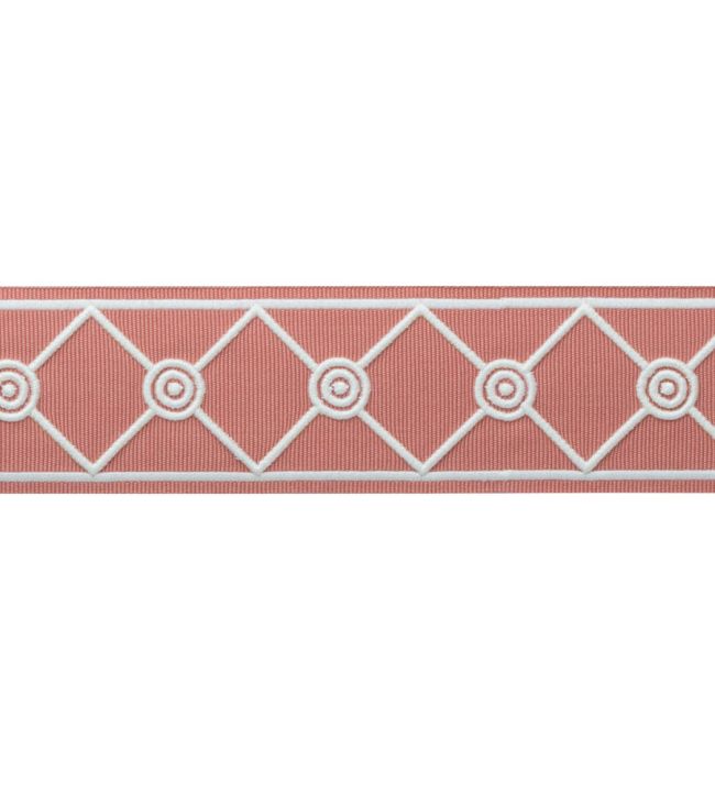 MDS Embroidered Lattice Borber Trimming by Samuel & Sons Coral