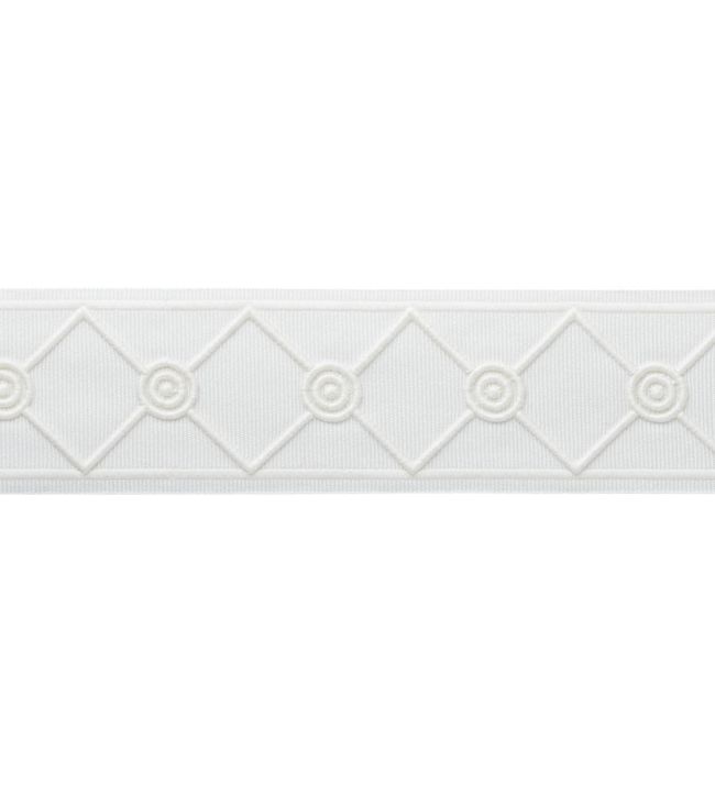 MDS Embroidered Lattice Borber Trimming by Samuel & Sons White