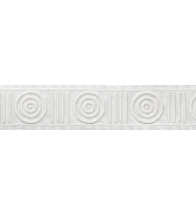 MDS Embroidered Rosette Border Trimming by Samuel & Sons White