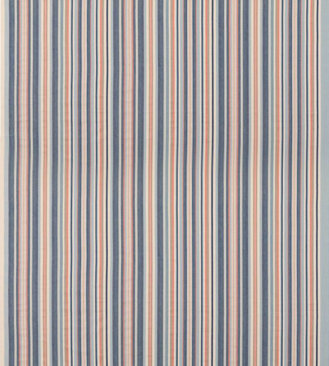 Medford Stripe Fabric by Mulberry Home Blue/Rust