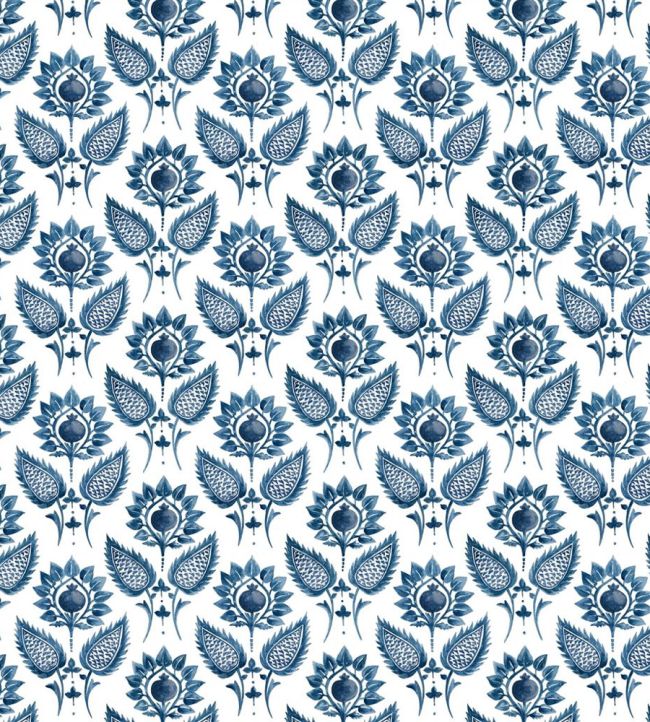 Medici Flower Fabric by William Yeoward Indigo
