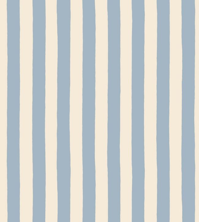 Medium Hand Painted Stripe Wallpaper by Josephine Munsey Beryl and Colethrop Cream