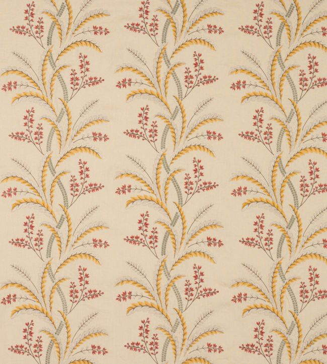 Melrose Fabric by Colefax and Fowler Ochre/Coral