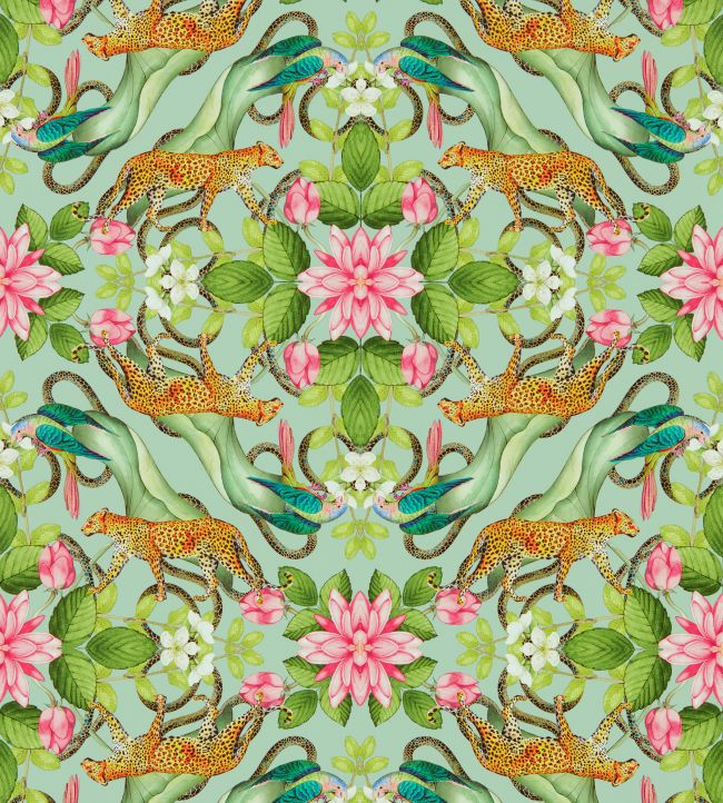 Menagerie Wallpaper by Clarke & Clarke Aqua