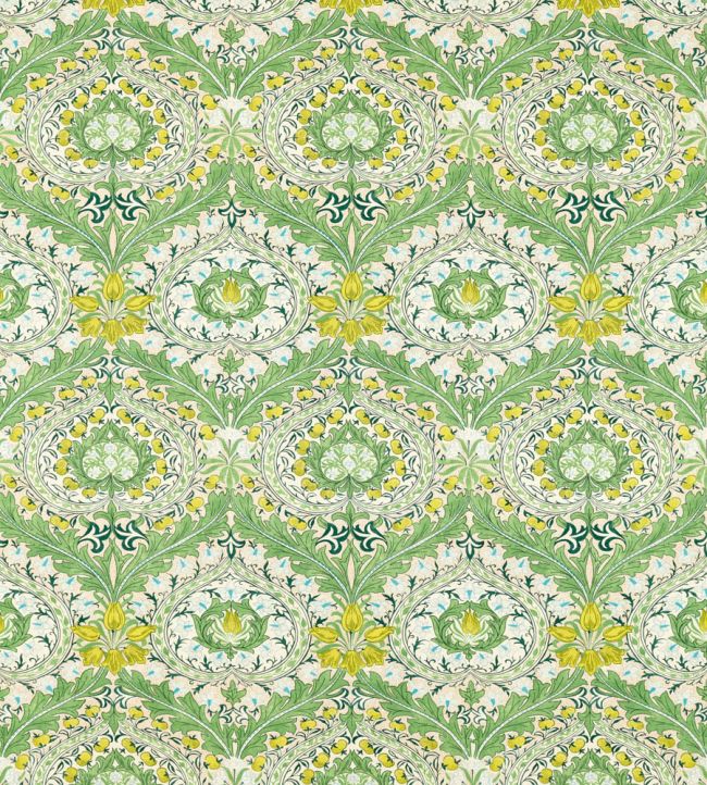 Merton Fabric by Morris & Co Leaf Green/Sky
