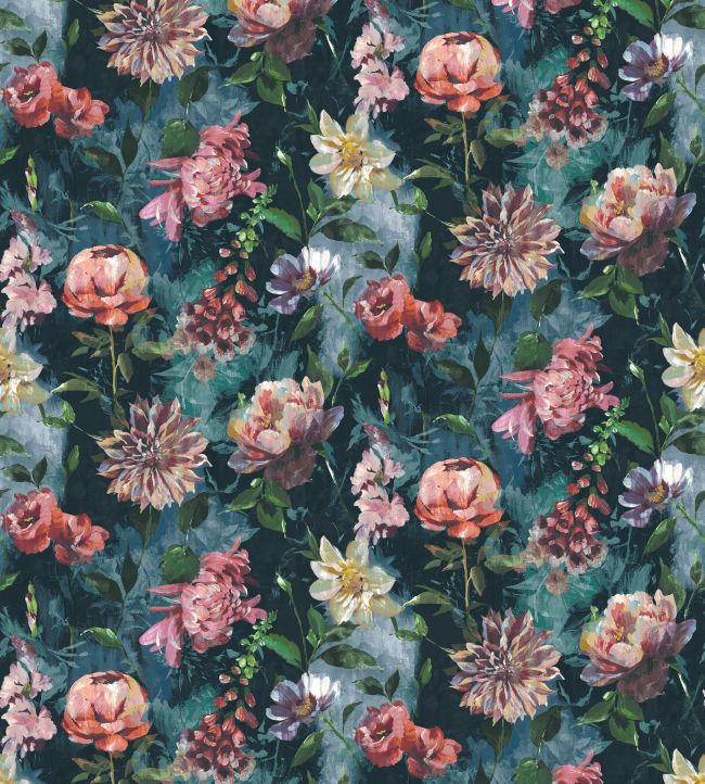 Midi Botanic Fabric by Arley House Aqua
