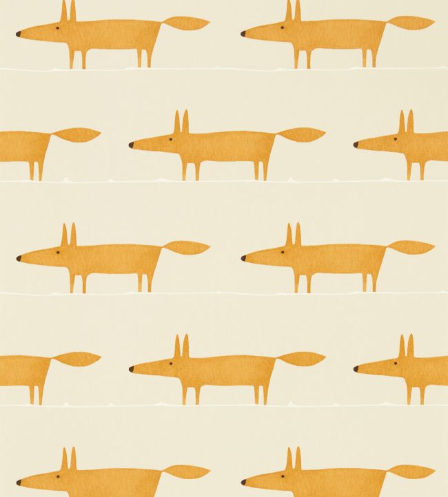 Midi Fox Wallpaper by Scion Raffia / Chai
