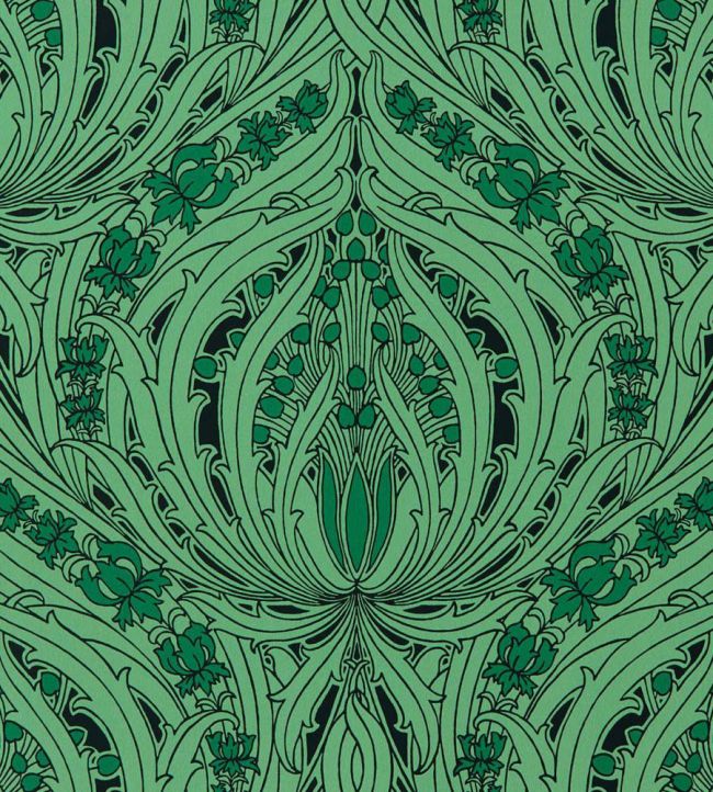 Mildmay Wallpaper by Sanderson Goblin Green