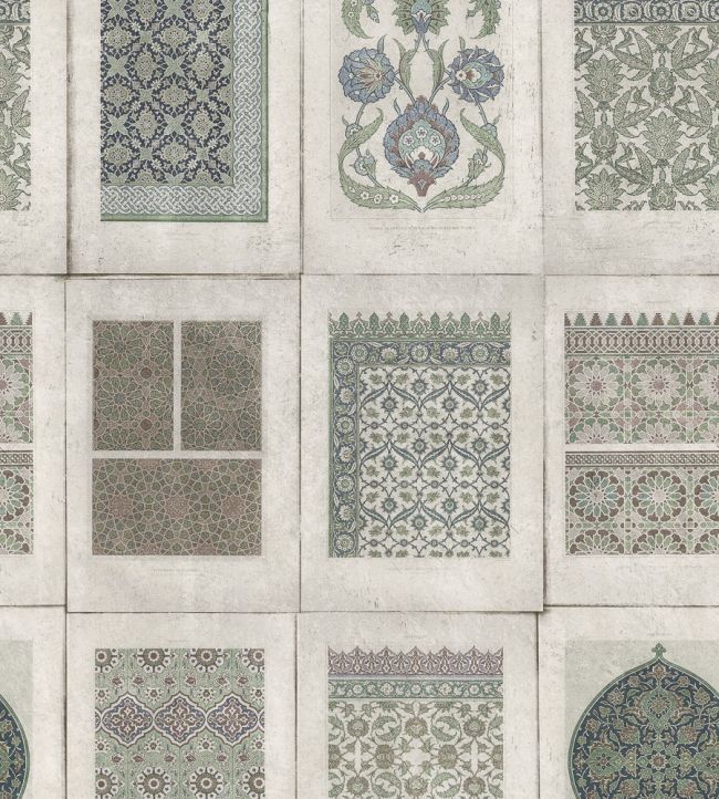 Arabesque Wallpaper by MINDTHEGAP Green, Grey