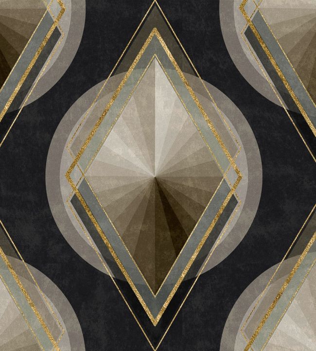 Metropolis Wallpaper by MINDTHEGAP Black,Grey,Gold