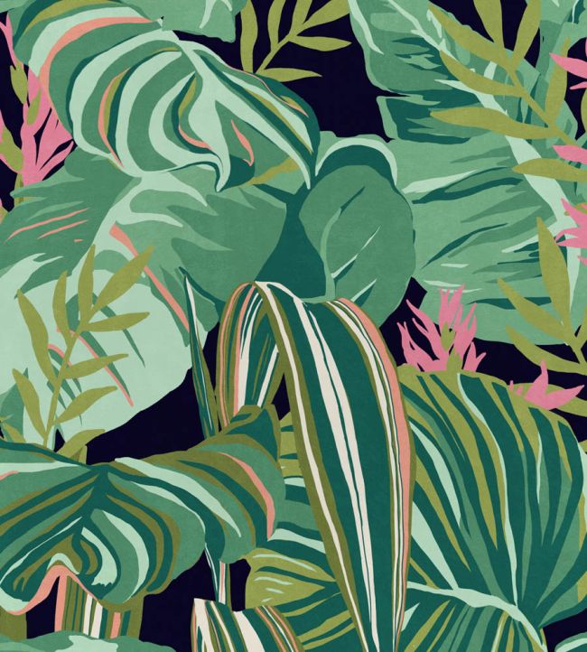 Tropical Foliage Wallpaper by MINDTHEGAP Anthracite
